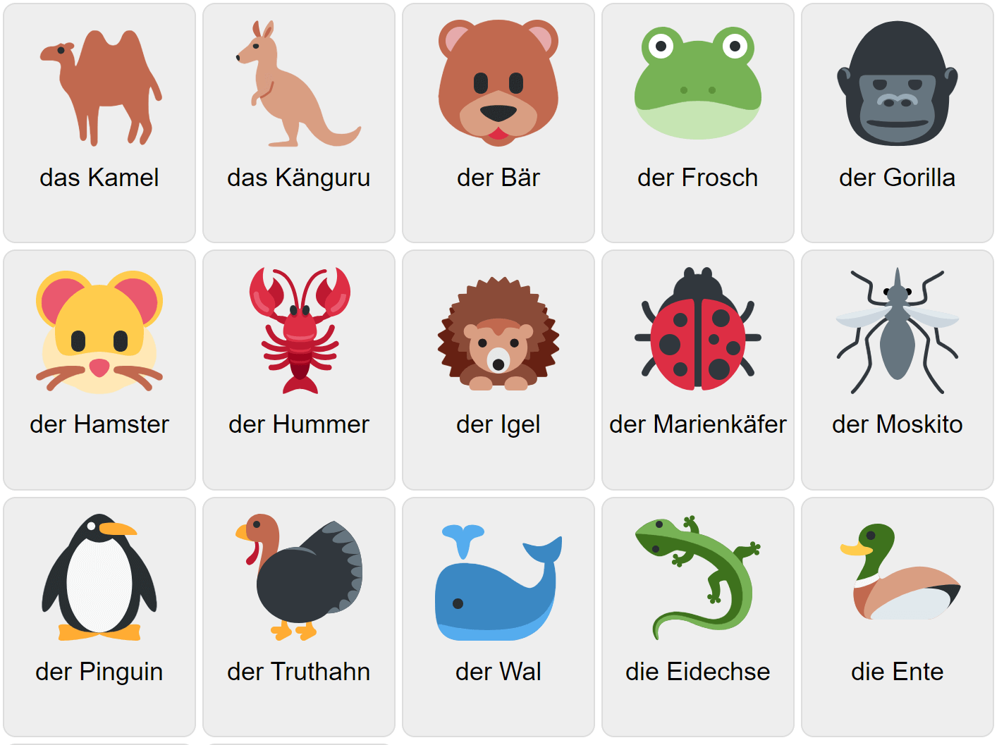 Тварини на німецькій мові 2