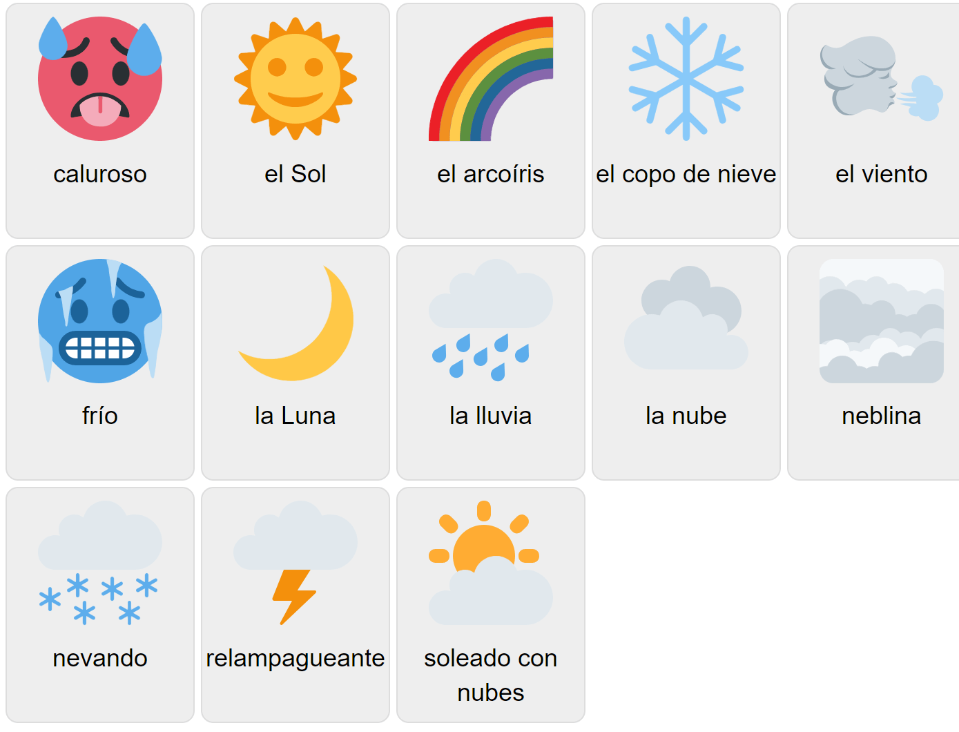 Väder på spanska