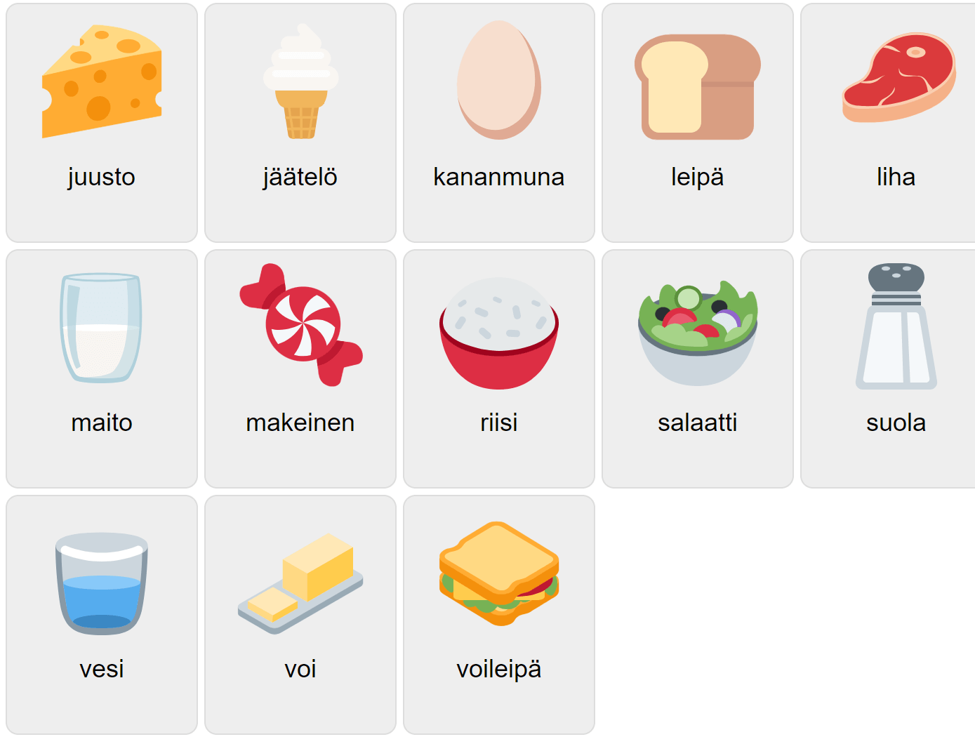 Еда на финском языке 1