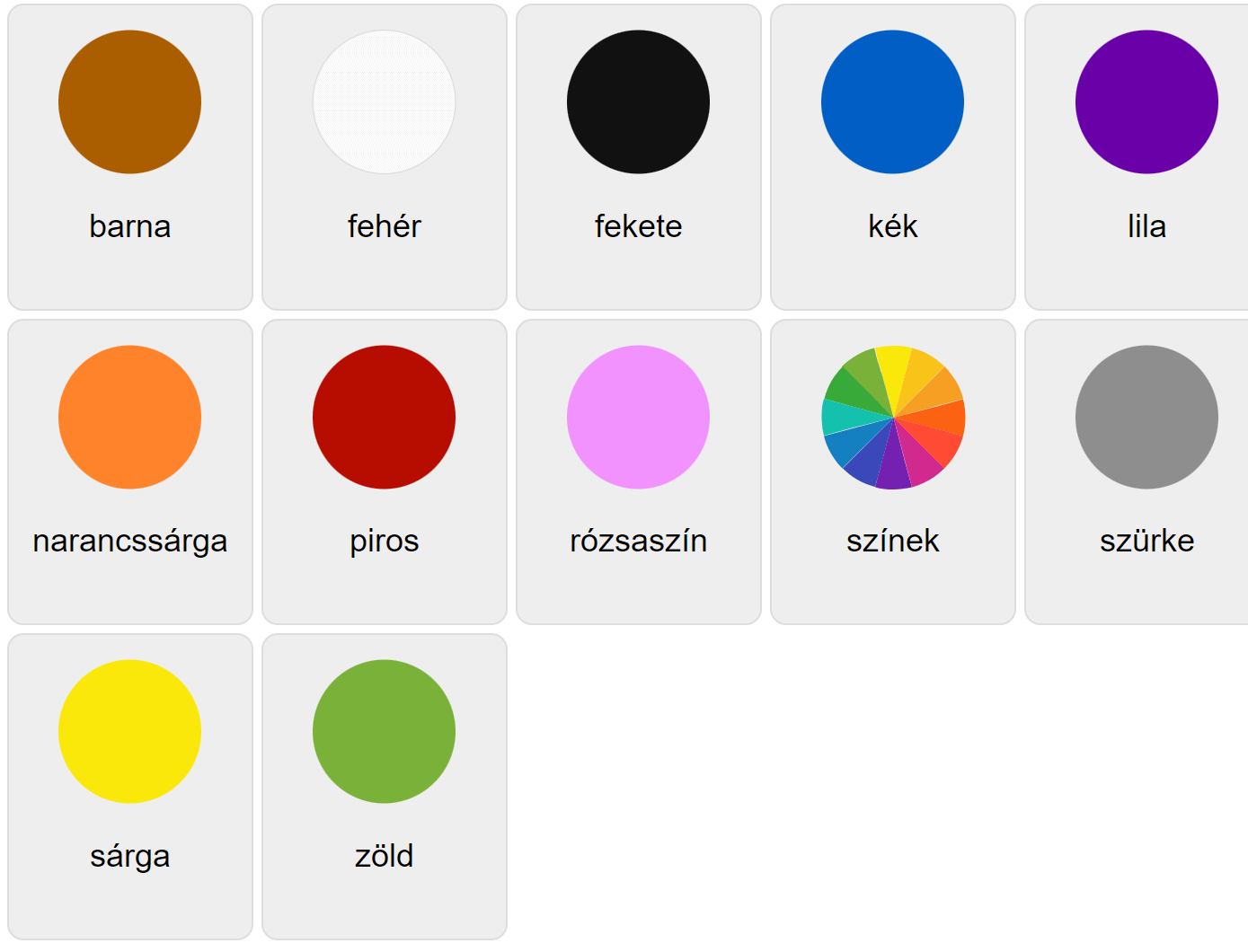 Colors in Hungarian