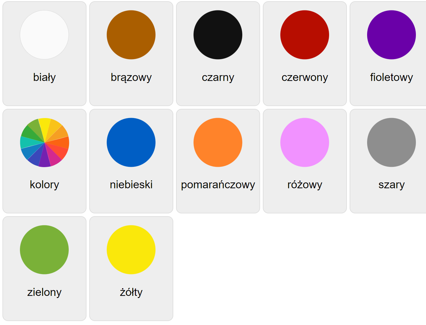 Colores en polaco
