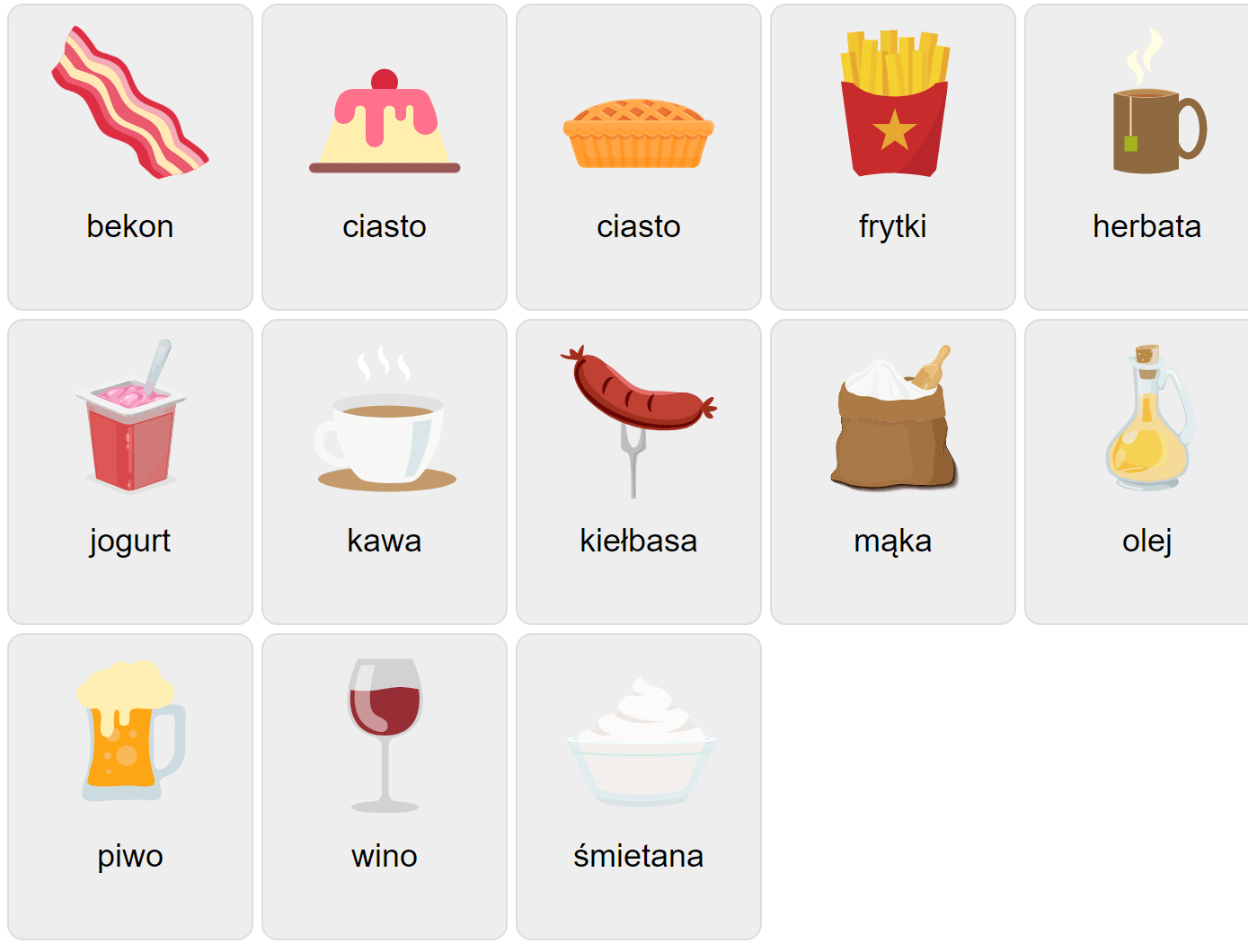 Еда на польском языке 1