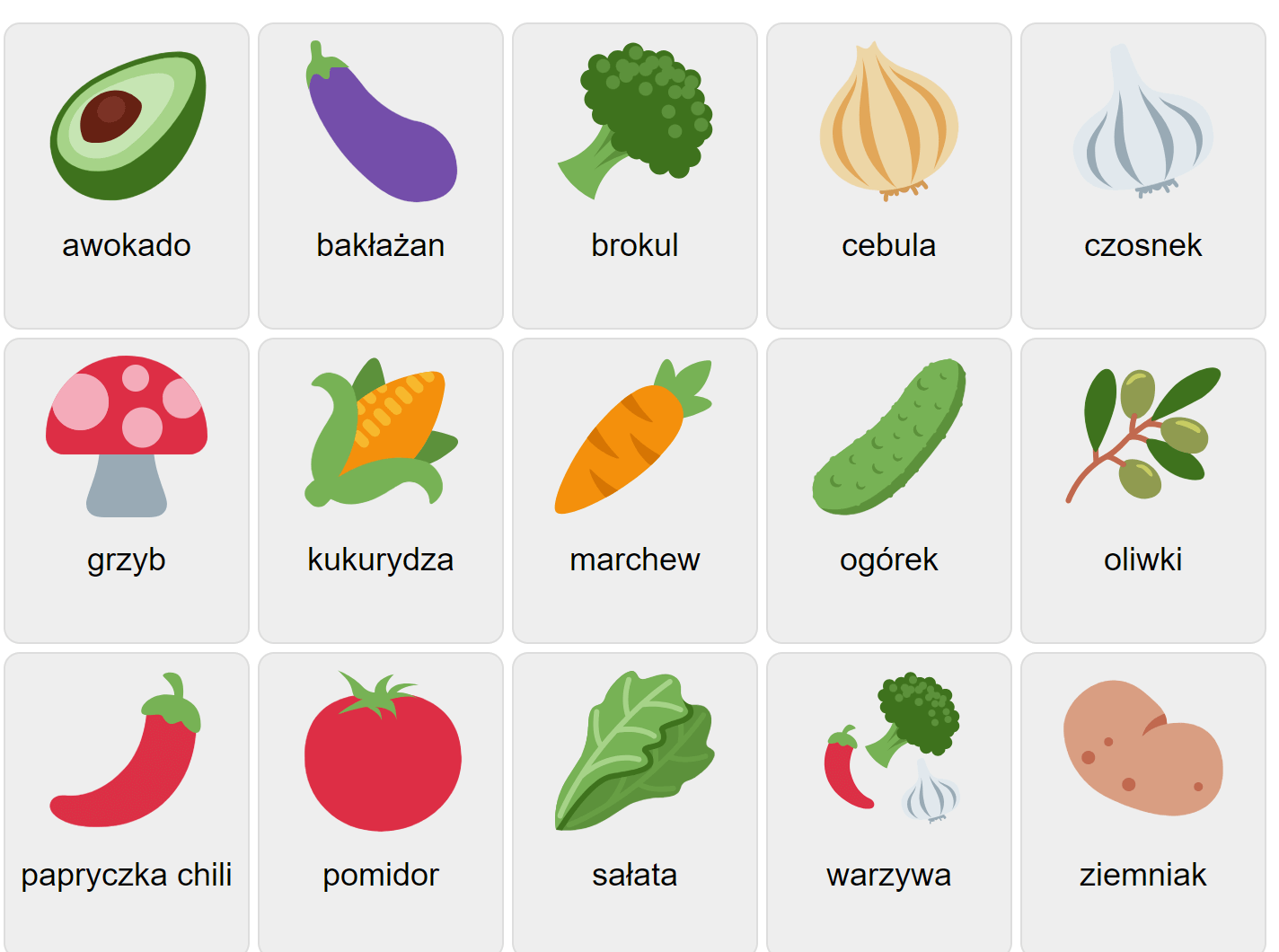 Verduras en polaco
