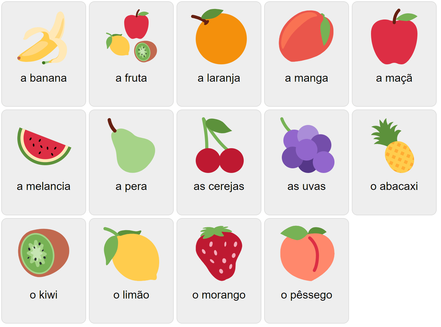 Frukter på portugisiska