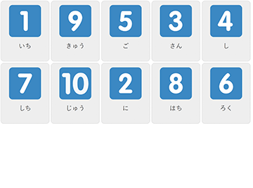 Números del 1 al 10 en japonés