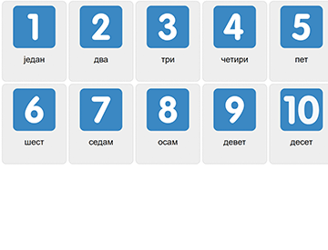 Números del 1 al 10 en serbio