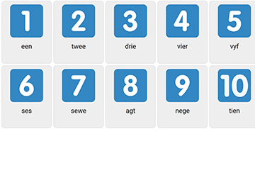 Numbers 1-10 in Afrikaans