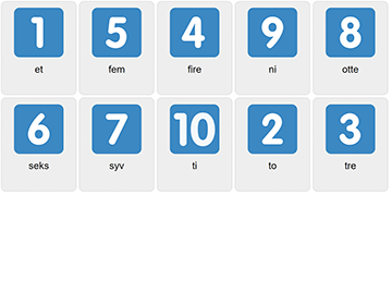 Zahlen 1-10 auf Dänisch