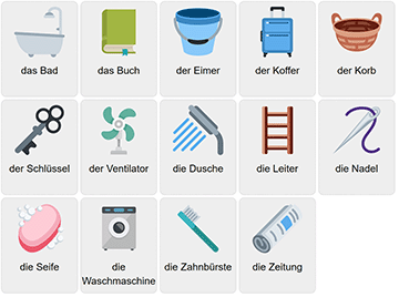 Things Around the House in German