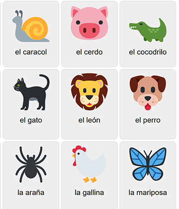 Animals in Spanish