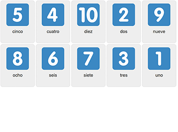 Talen 1-10 på spanska