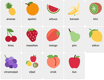 Fruits in Estonian