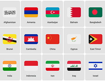 Asia: Flags