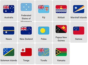 Oceania: Flags