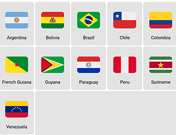 South America: Flags