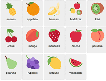 Fruits in Finnish