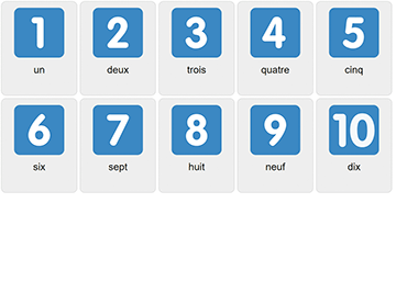Talen 1-10 på franska
