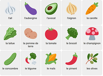 Vegetables in French