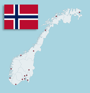 Norge: Fylkeshovedsteder