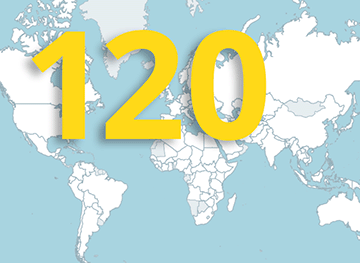 Le monde : les 120 pays les plus peuplés