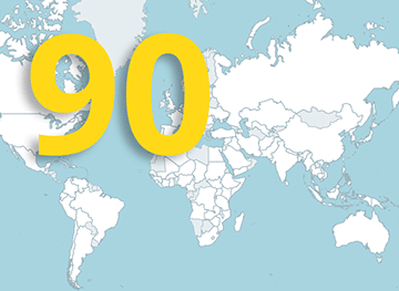 Le monde : les 90 pays les plus peuplés