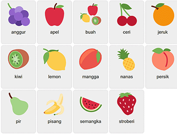 Фрукты на индонезийском языке