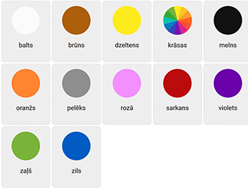 Цвета на латышском языке
