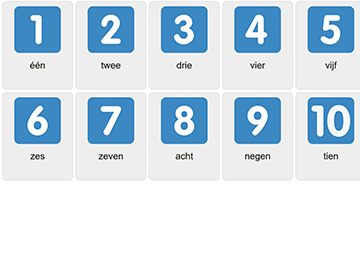 Zahlen 1-10 auf Niederländisch