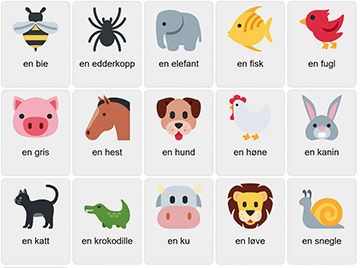 Animals in Norwegian