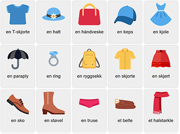 Clothes in Norwegian