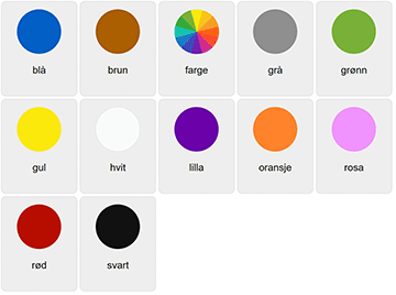 Кольори норвезькою мовою