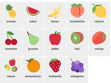 Fruits in Polish