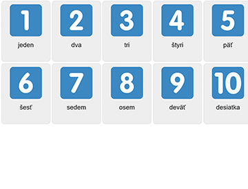 Zahlen 1-10  auf Slowakisch