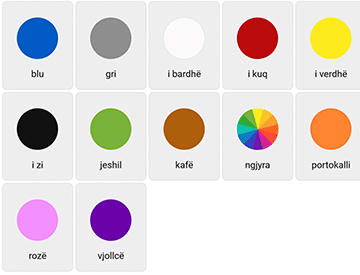 Цвета на албанском языке