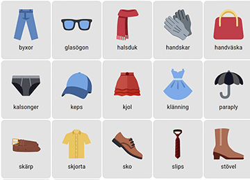 Clothes in Swedish