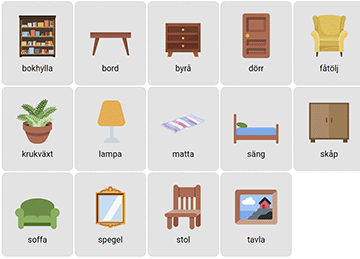 Furniture in Swedish