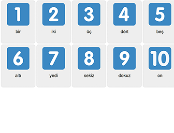 Talen 1-10 på turkiska