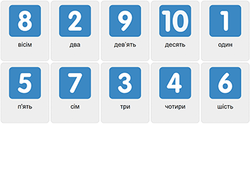 Цифры 1-10 на украинском языке