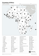 Countries of Africa – answer key