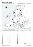 Countries of Europe – worksheet