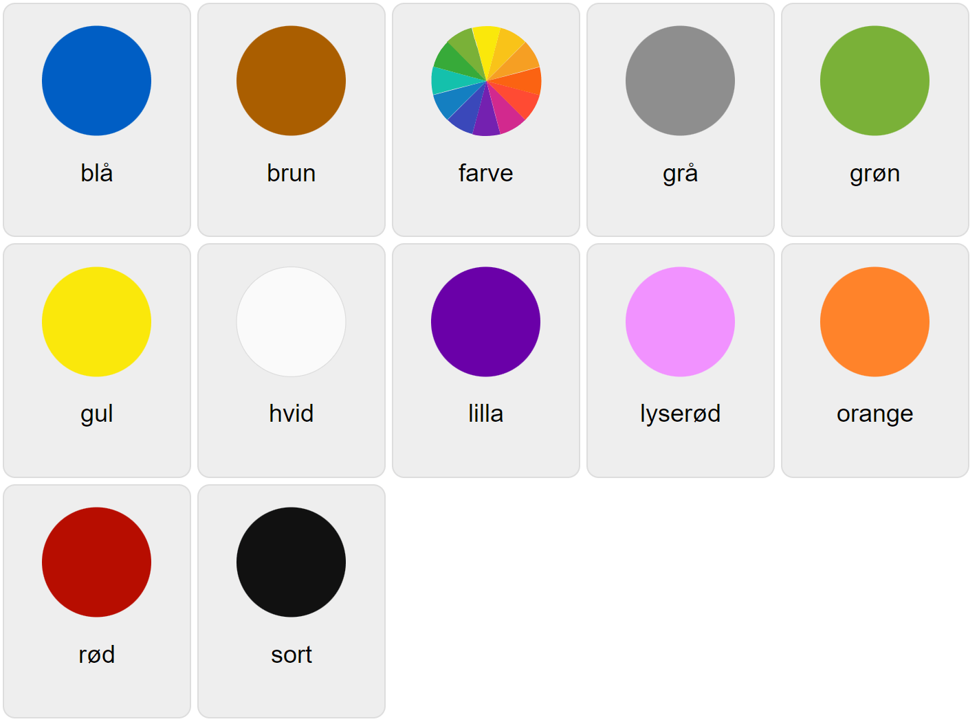 Colors in Danish