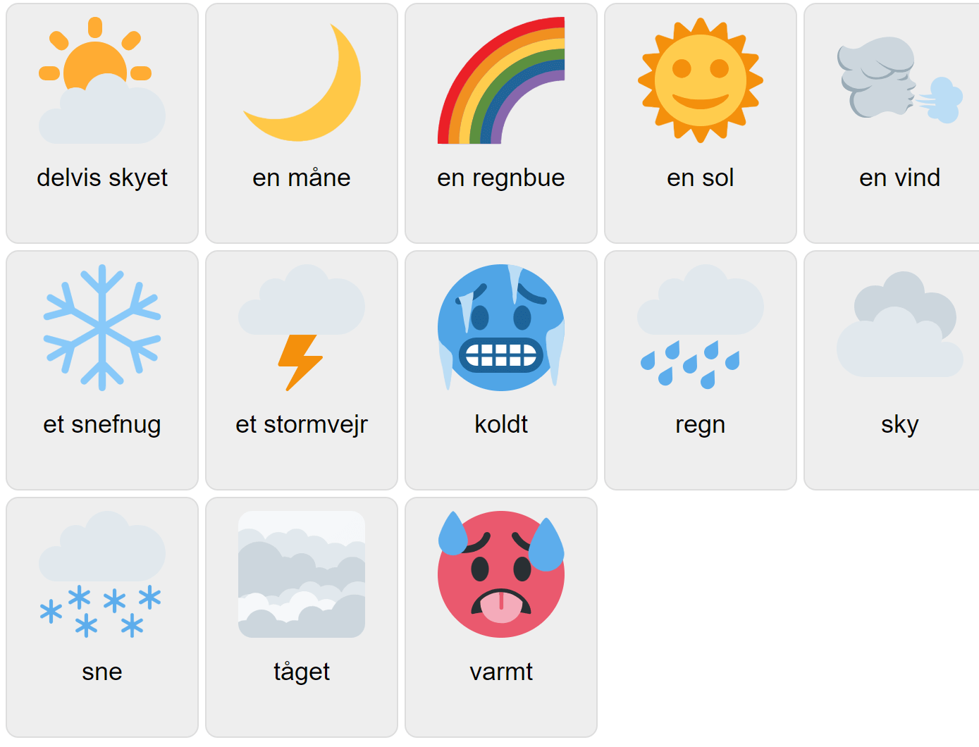 Weather in Danish