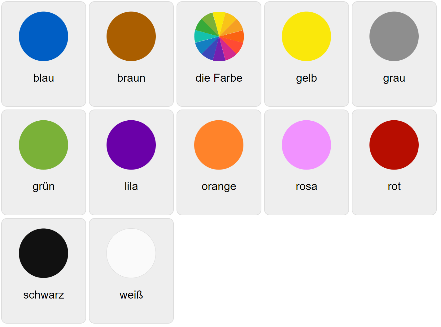 Colores en alemán