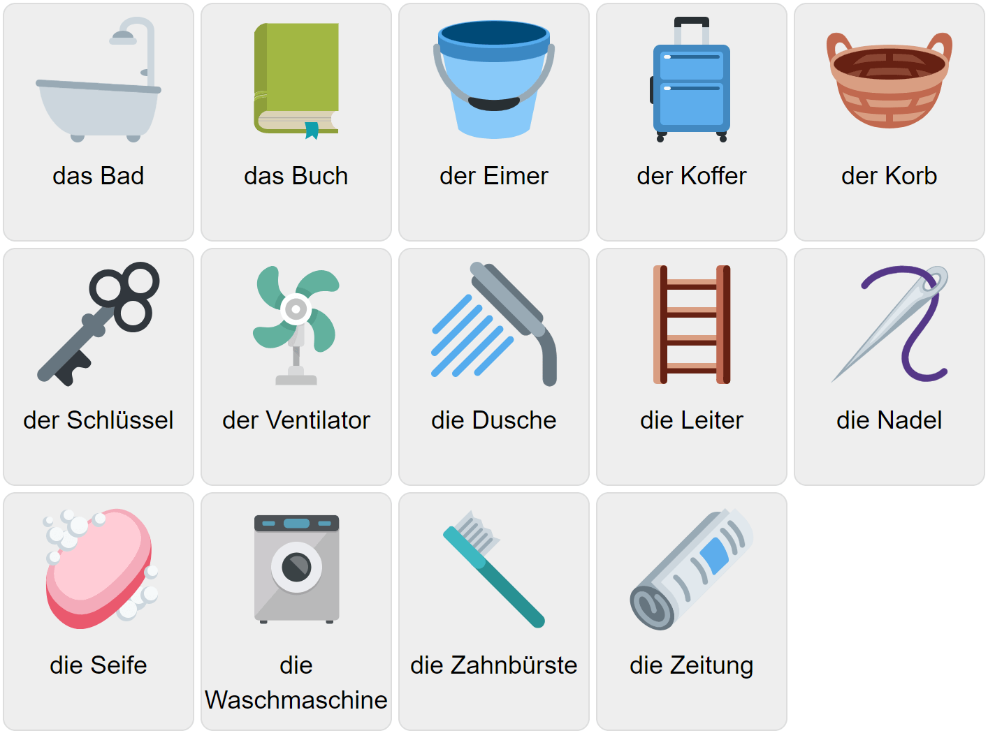 Things Around the House in German