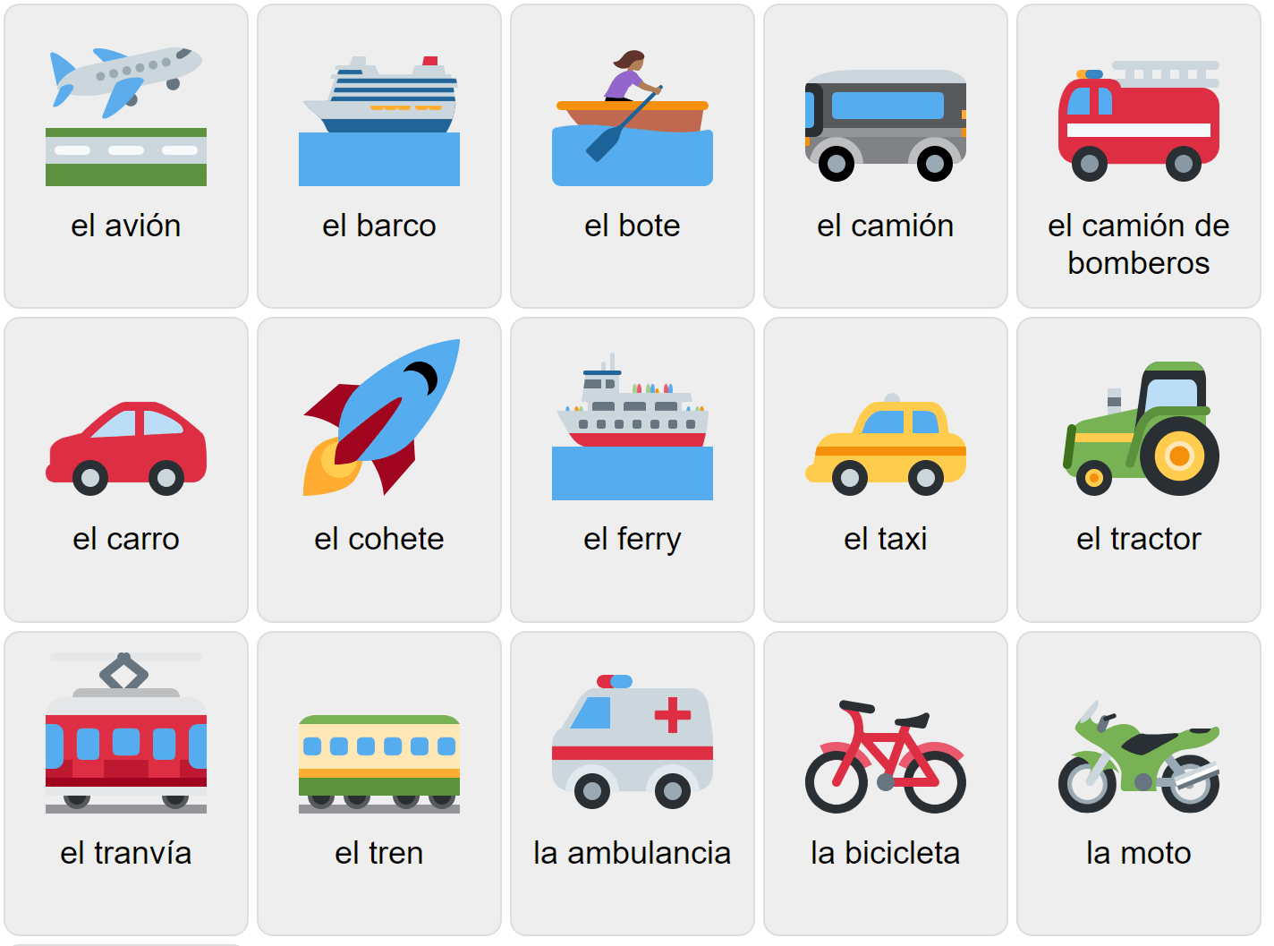 Transport in Spanish