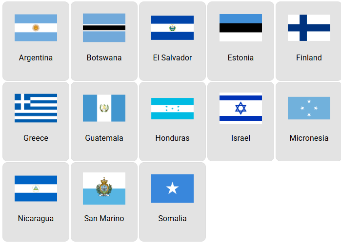 World: Blue and White Flags