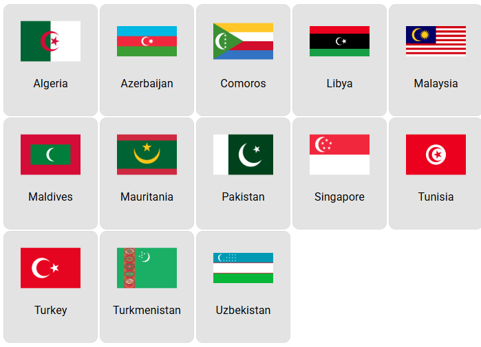 World: Flags With A Crescent