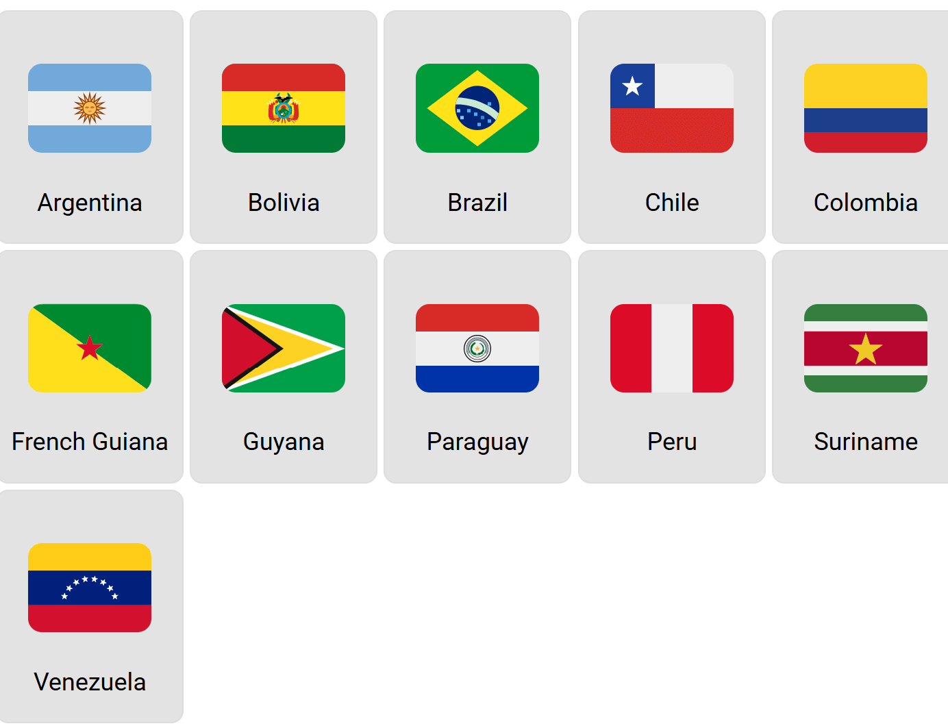 Flags of South America