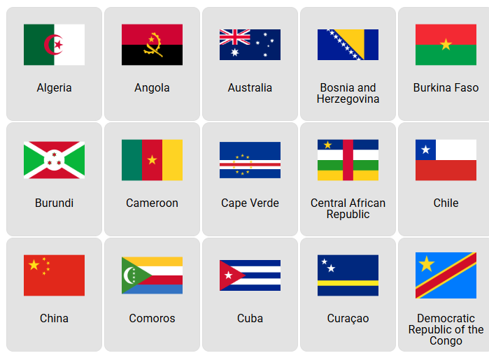 World: Flags With Stars