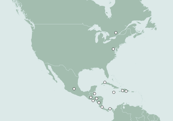 Nord- og Mellom-Amerika: Hovedsteder